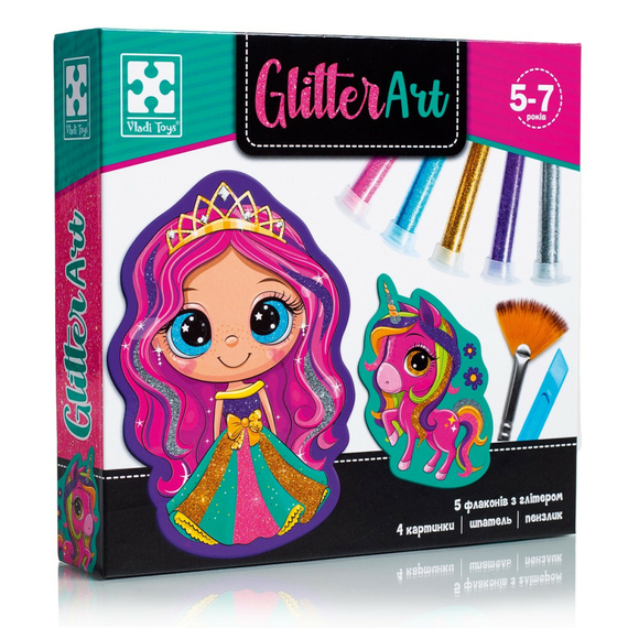 Набір для творчості з глітером «Glitter Art. Казкові принцеси» Vladi Toys VT4501-10