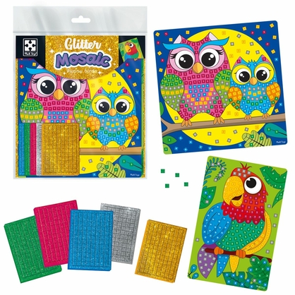 Фото, Відеоогляди набір для творчості vladi toys зі блискучою мозаїкою «сова та папуга» vt4511-14