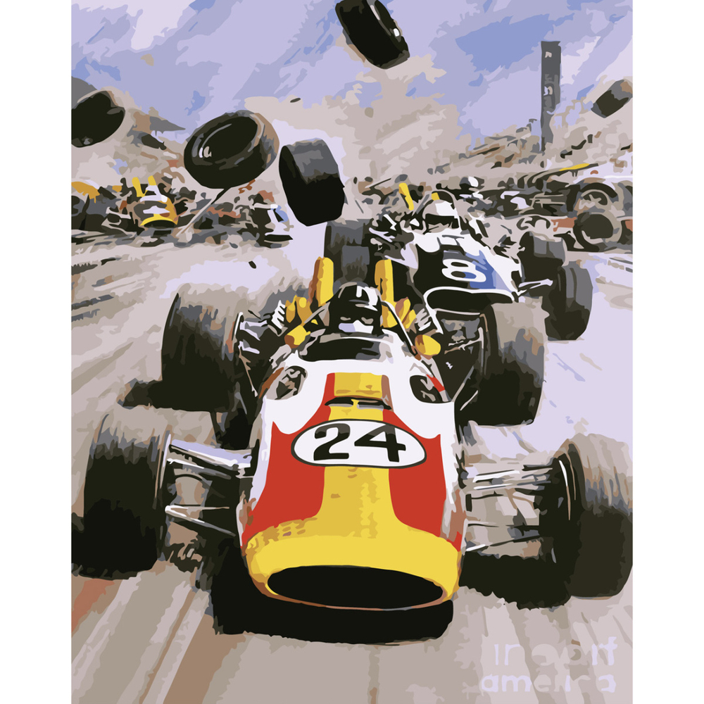 Фото, Видеообзоры картина за номерами strateg преміум гонки з лаком розміром 40х50 см (sy6640)