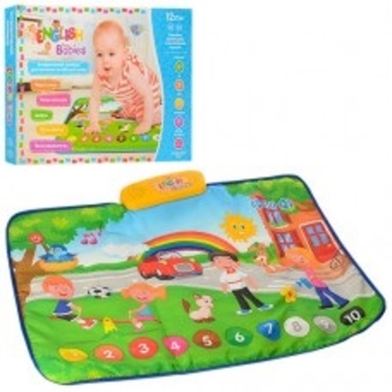 Килимок M 3450 (24шт) навчальний (слова, цифри), 72-50см, зв (укр, анг), муз, на бат-ці, в кор-ке, 50-37-4.5см