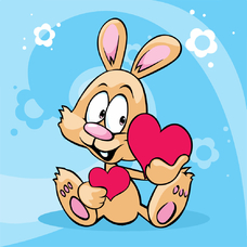 Картина за номерами Strateg ПРЕМІУМ Зайченя кохання з лаком та з рівнем розміром 30х30 см (ES-0803)