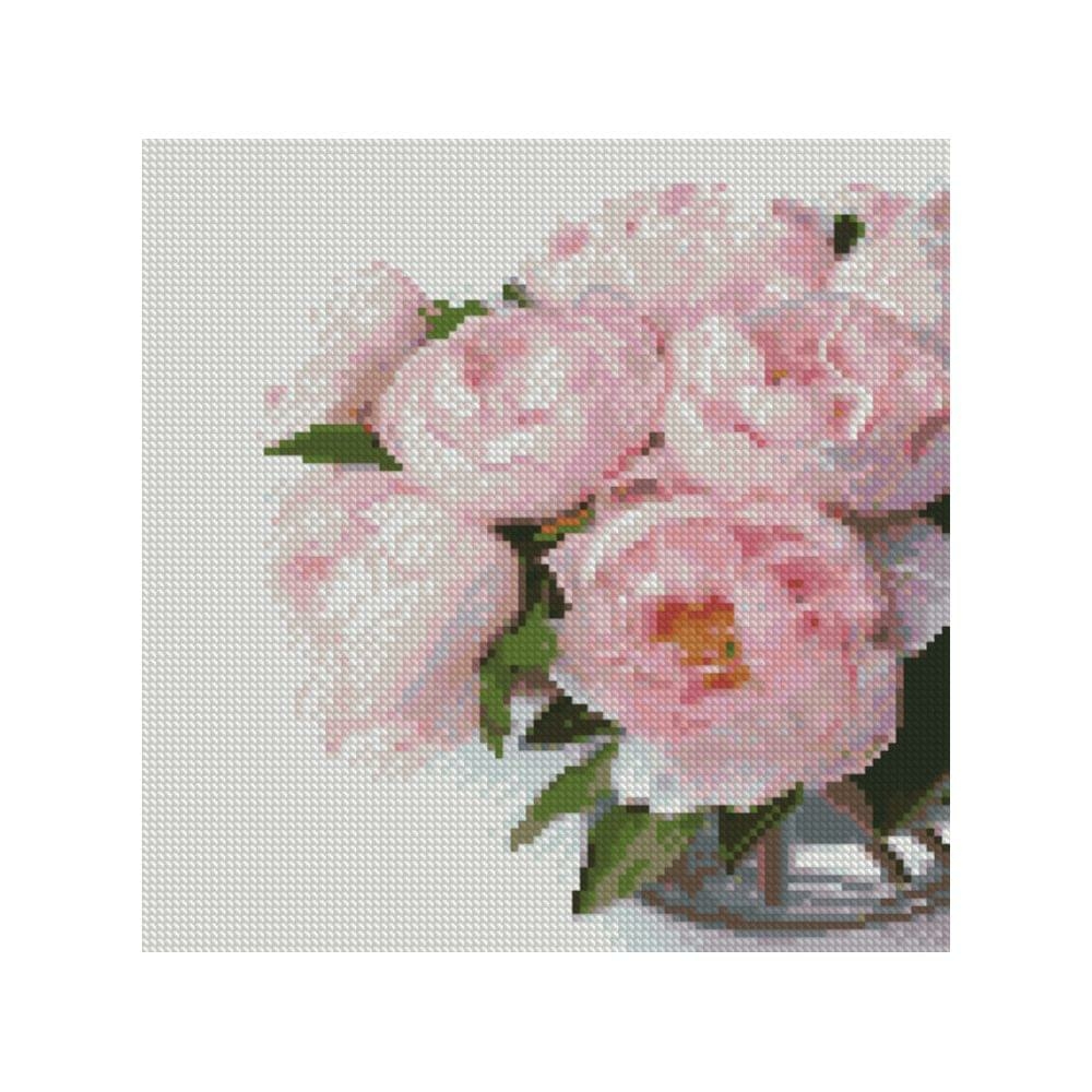 Фото, Відеоогляди алмазна мозаїка strateg преміум пахощі півонії 30х30 см ca-0008