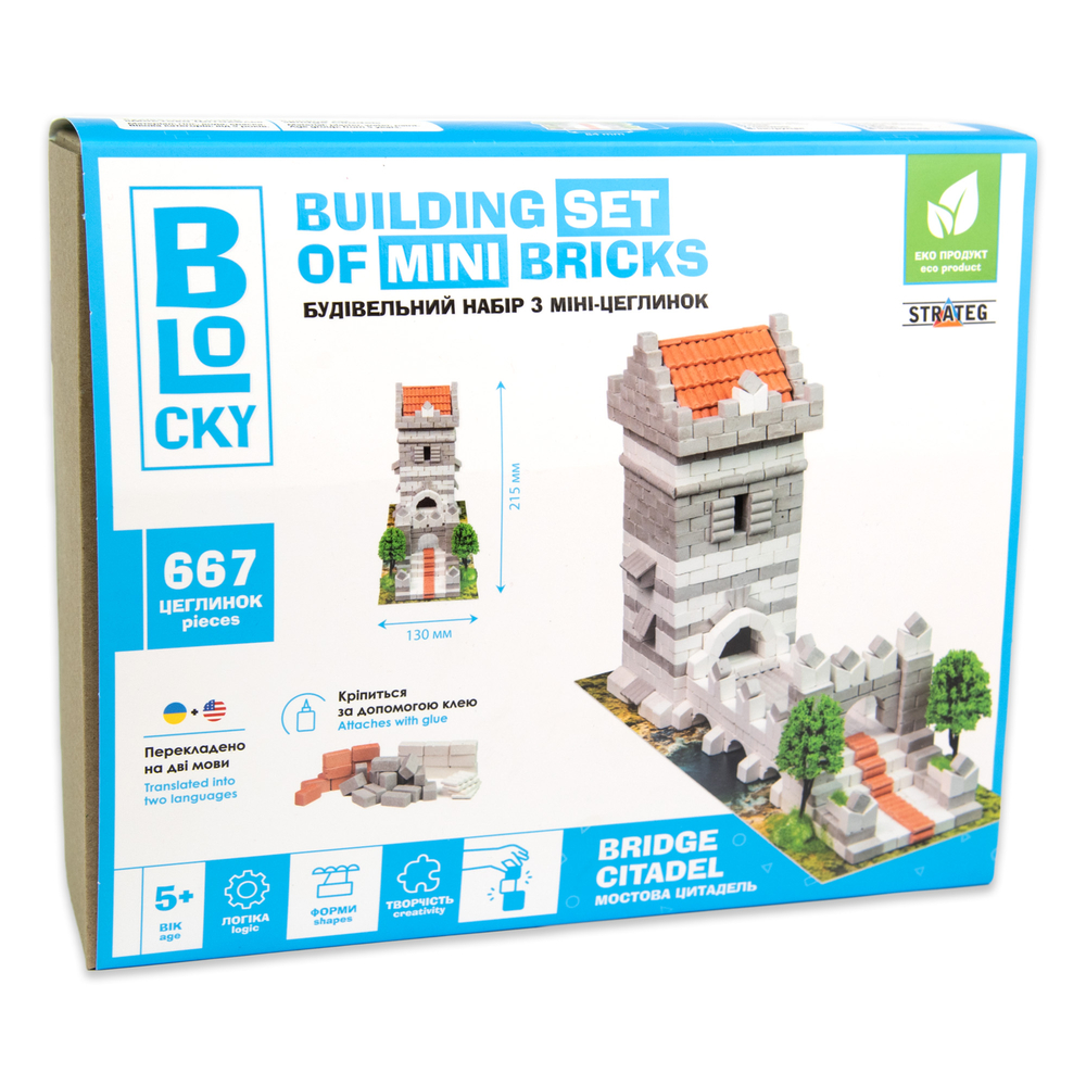 Фото, Видеообзоры будівельний набір для творчості з міні-цеглинок blocky мостова цитадель strateg (31026)