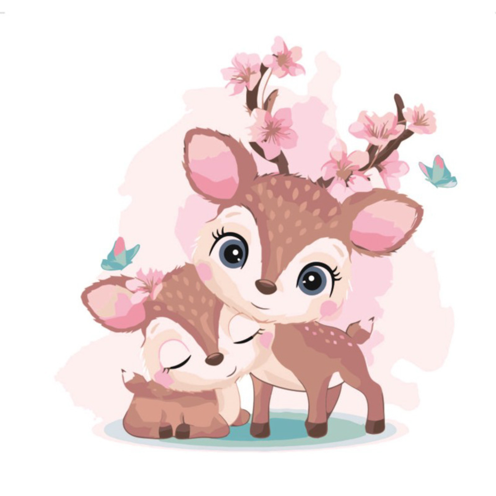 Фото, Відеоогляди картина за номерами strateg преміум крихітки-оленята з лаком розміром 30х30 см es002