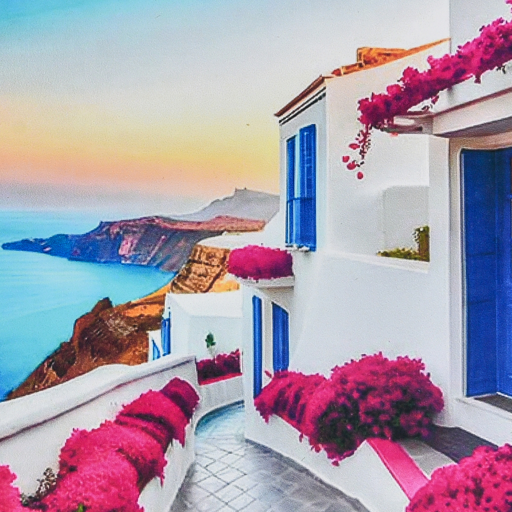 Фото, Відеоогляди алмазна мозаїка strateg преміум рожеві вулиці набережної розміром 30х30 см (hee16311)