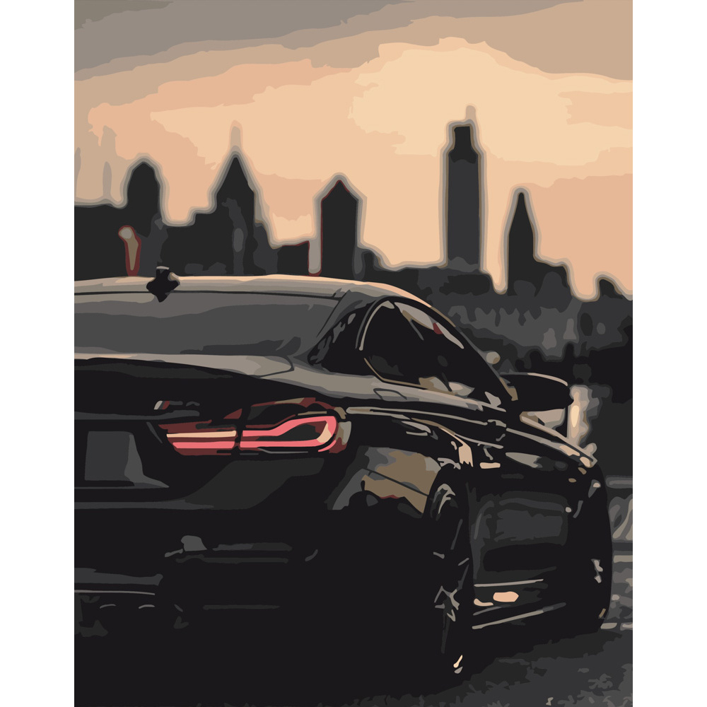 Фото, Видеообзоры картина за номерами strateg преміум авто і місто розміром 40х50 см (dy284)