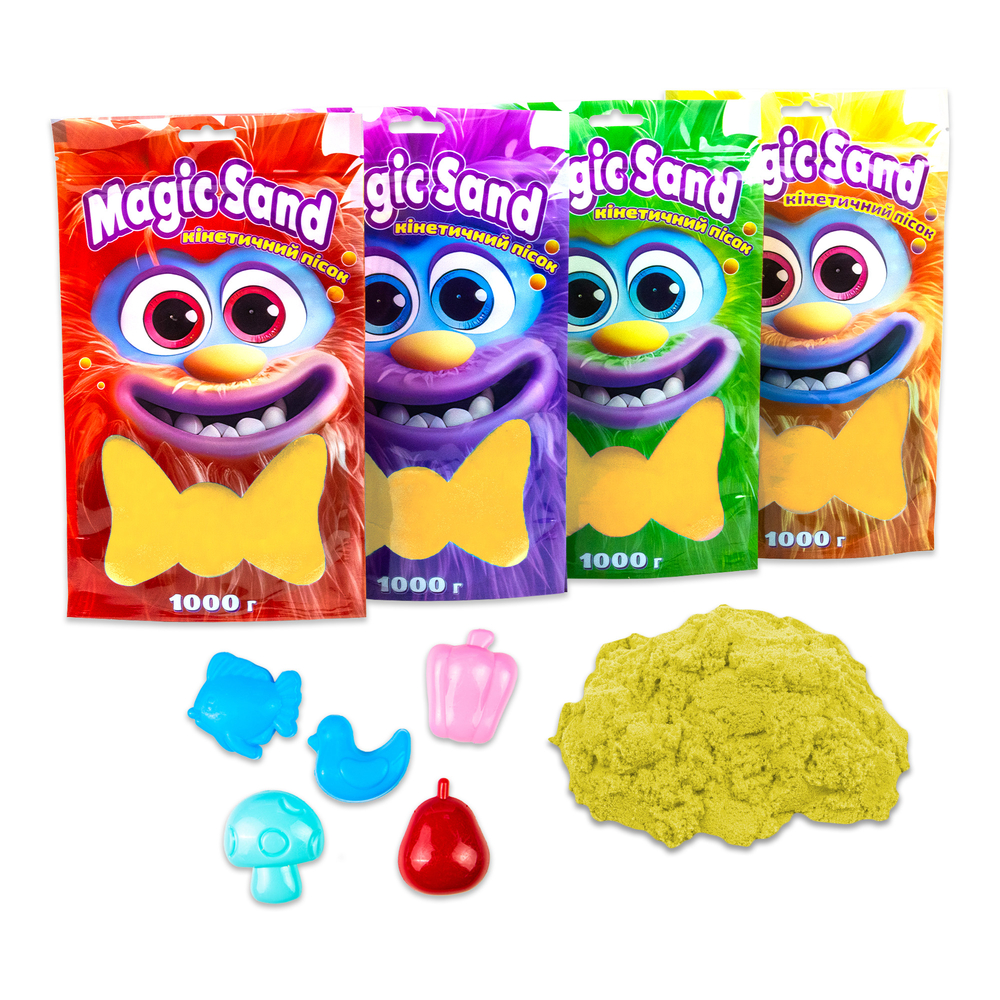 Фото, Видеообзоры кінетичний пісок strateg magic sand в пакеті 39404-5 жовтий, 1 кг