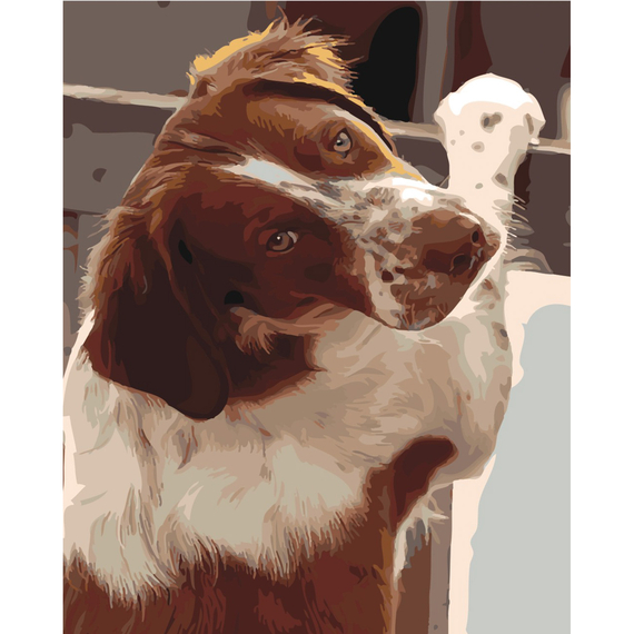 Отзывы  картина за номерами strateg відданий погляд на кольоровому фоні розміром 40х50 см (sy6444)