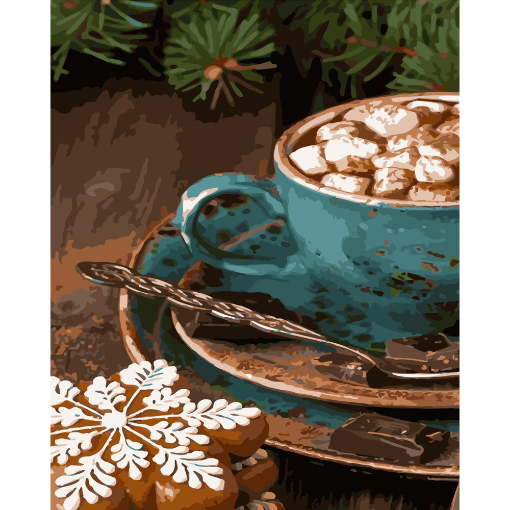 Фото, Відеоогляди картина за номерами strateg преміум какао із зефірками розміром 40х50 см (gs494)