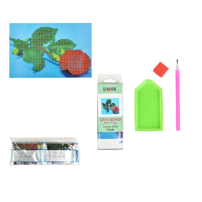 Фото, Відеоогляди алмазна мозаїка strateg преміум троянда у блакитній ніжності без підрамника розміром 10х15 см (yab14429)