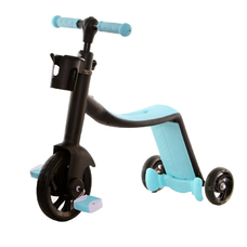 Детский самокат 3 в 1, трехколесный велосипед, велобег от 2 лет голубой XTH-848 blue