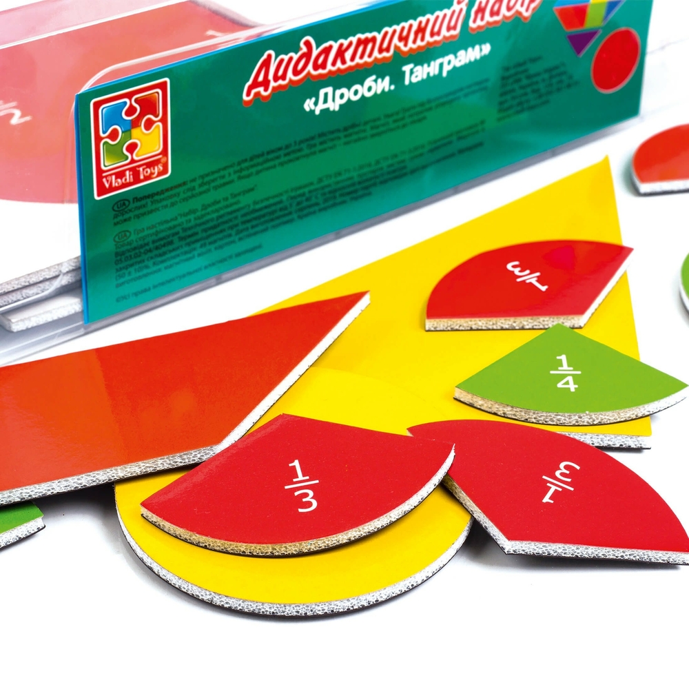 Фото, Відеоогляди демонстраційний магнітний набір «дроби. танграм» vt5555-03