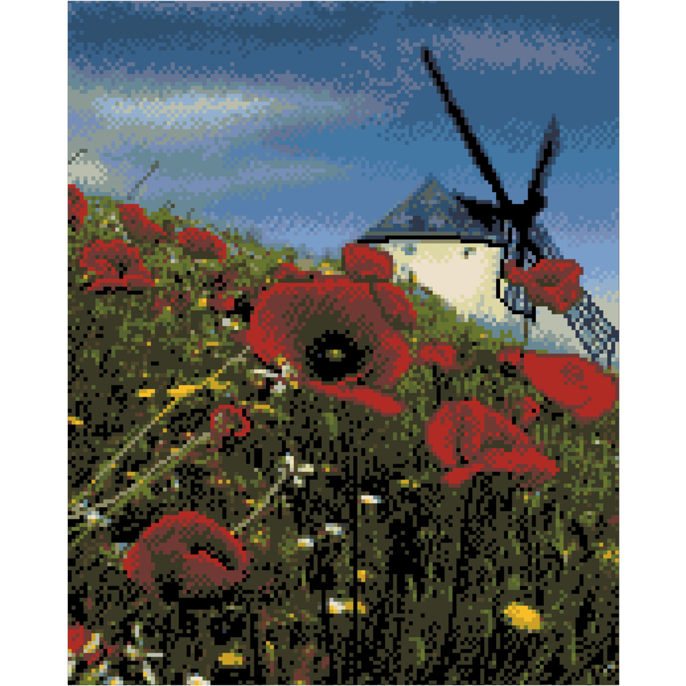 Фото, Відеоогляди алмазна картина strateg преміум млин розміром 40х50 см fa40866