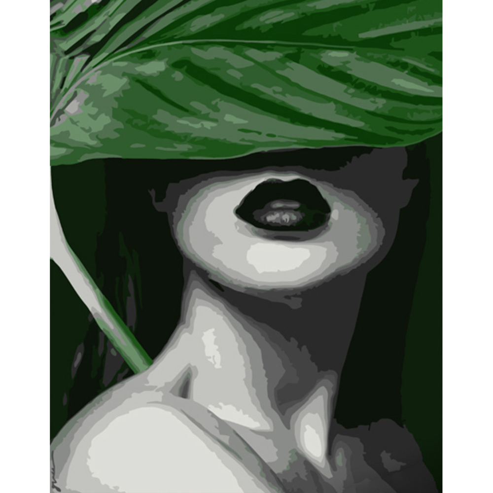 Фото, Видеообзоры картина за номерами strateg преміум чорні губи розміром 40х50 см (gs1059)