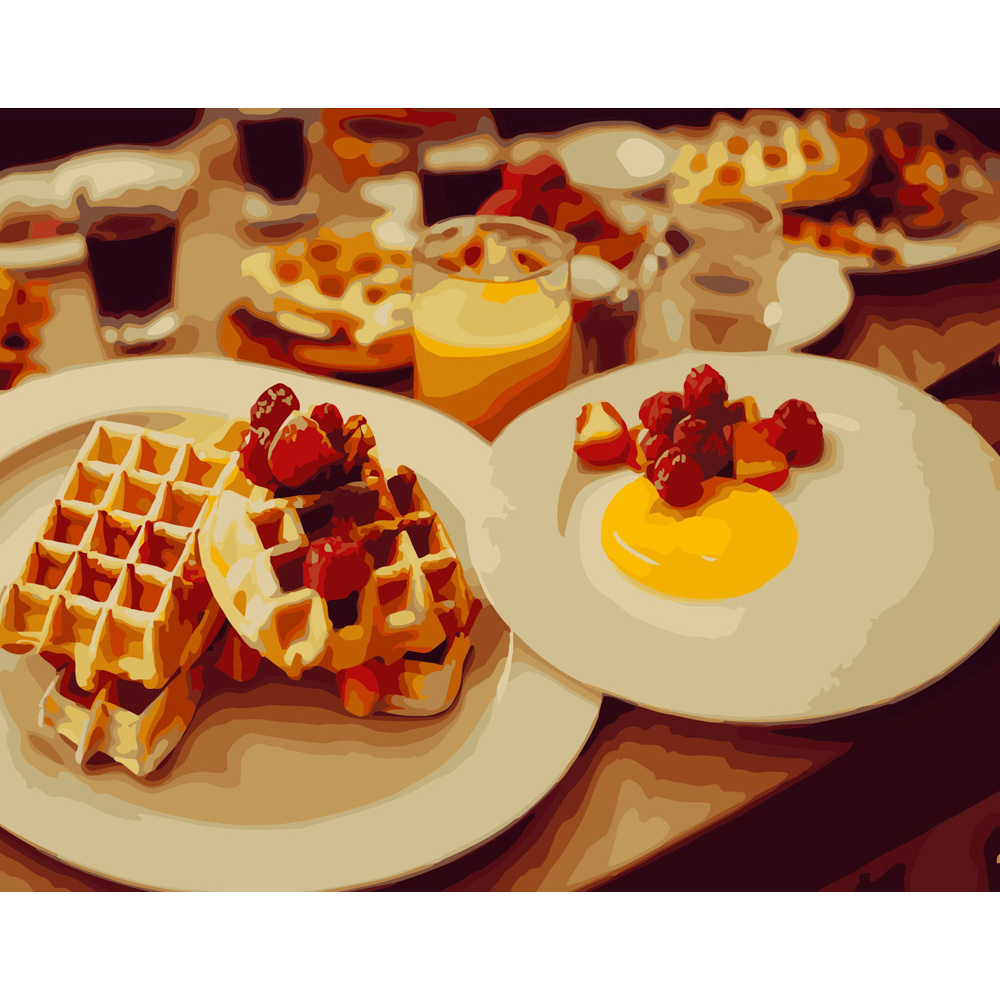 Фото, Видеообзоры картина за номерами strateg преміум солодкий сніданок розміром 40х50 см (gs256)