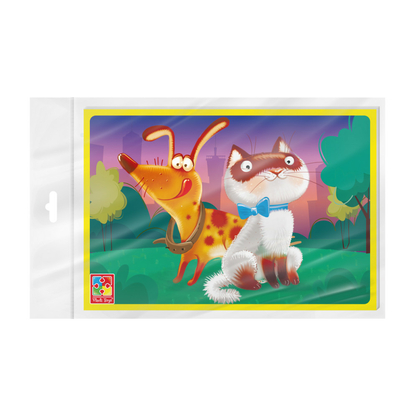 Фото, Відеоогляди гра розвиваюча vladi toys м'які пазли а5. котик та песик. vt1104-20