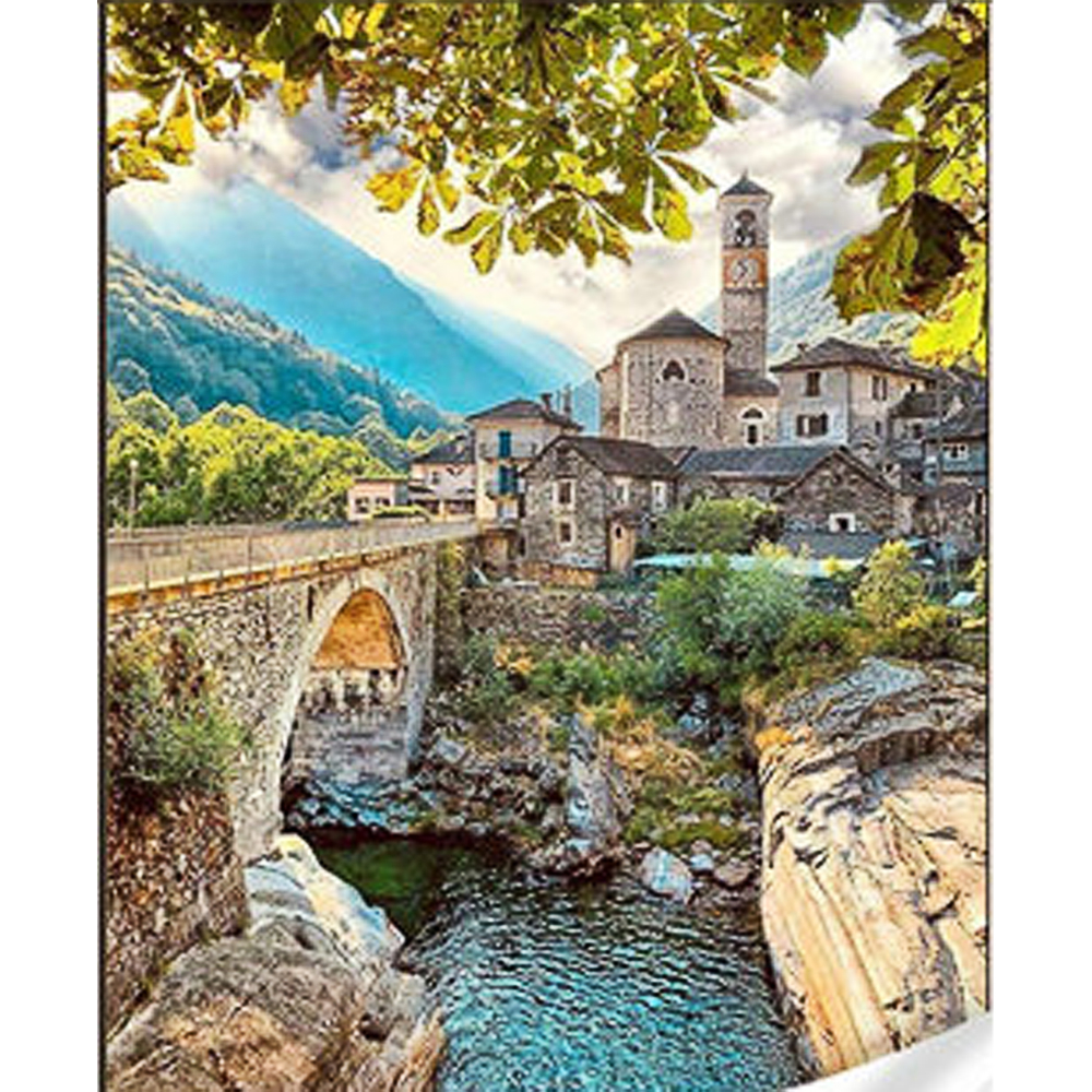 Фото, Видеообзоры алмазна мозаїка strateg преміум краса на фоні гір розміром 30х40 см (heg86075)