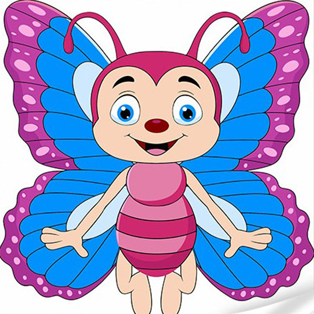 Фото, Відеоогляди картина за номерами strateg преміум мультяшний смішний метелик з лаком та з рівнем розміром 30х30 см (es-0874)