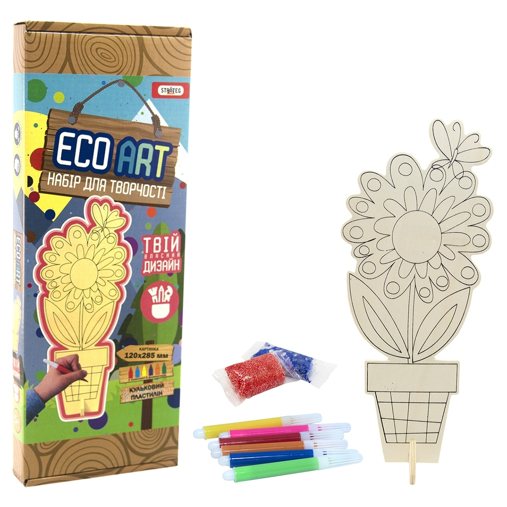 Фото, Відеоогляди набір для творчості strateg еко-розмальовка квіточка (5003)