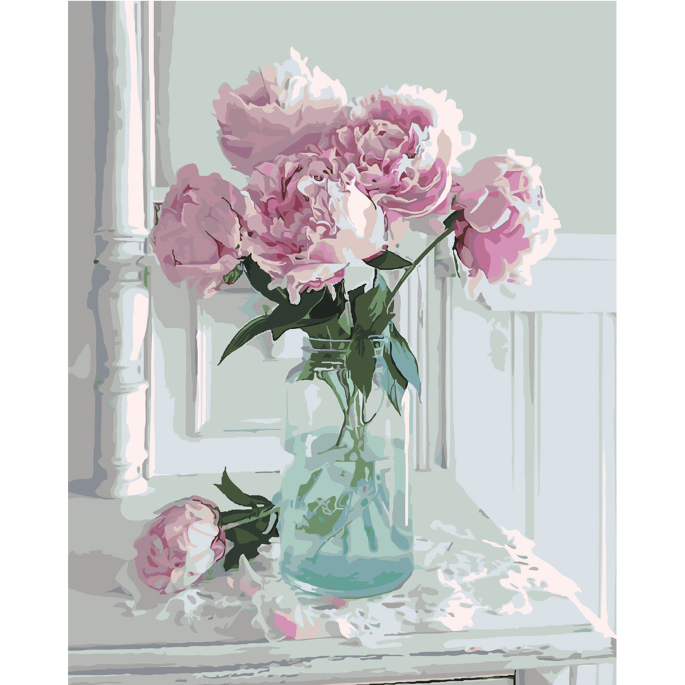 Фото, Видеообзоры картина за номерами strateg преміум квітковий ранок з лаком розміром 40х50 см sy6431