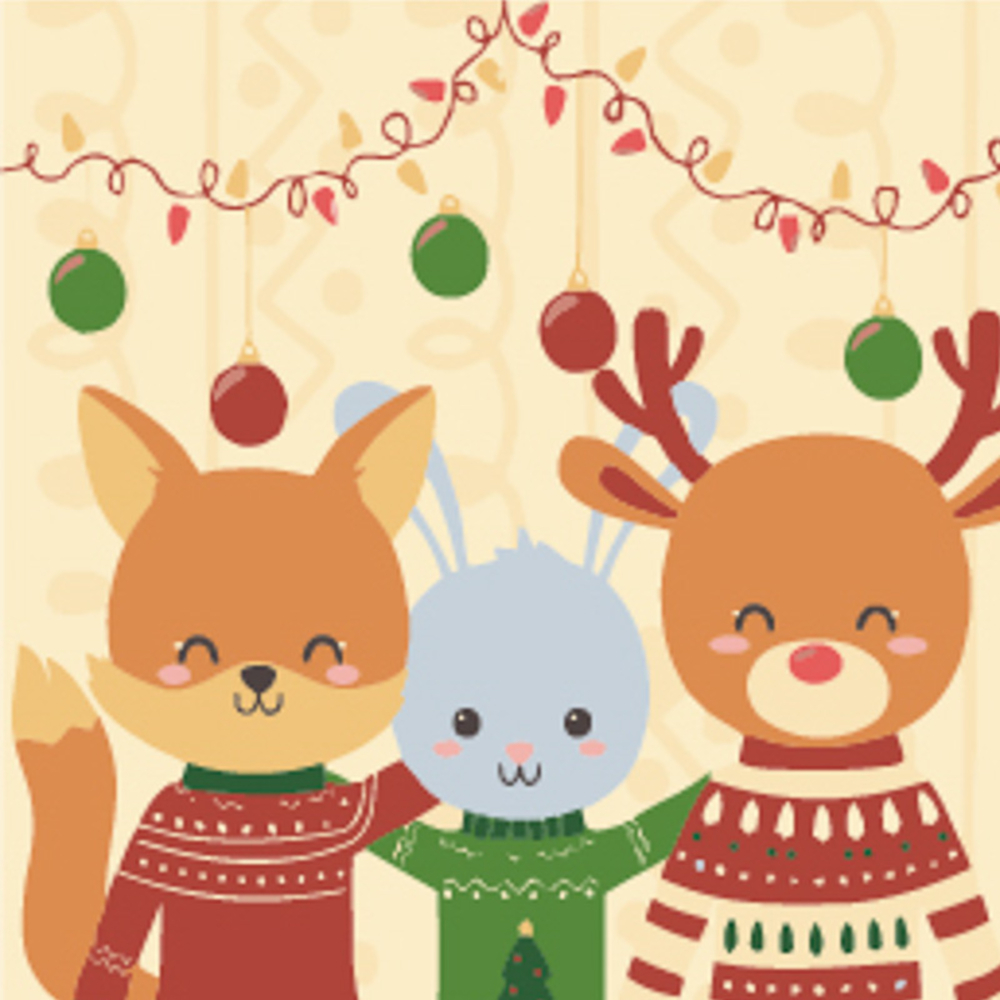 Фото, Відеоогляди картина за номерами strateg преміум лисичка,заяць та олень розміром 30х30 см (es223)