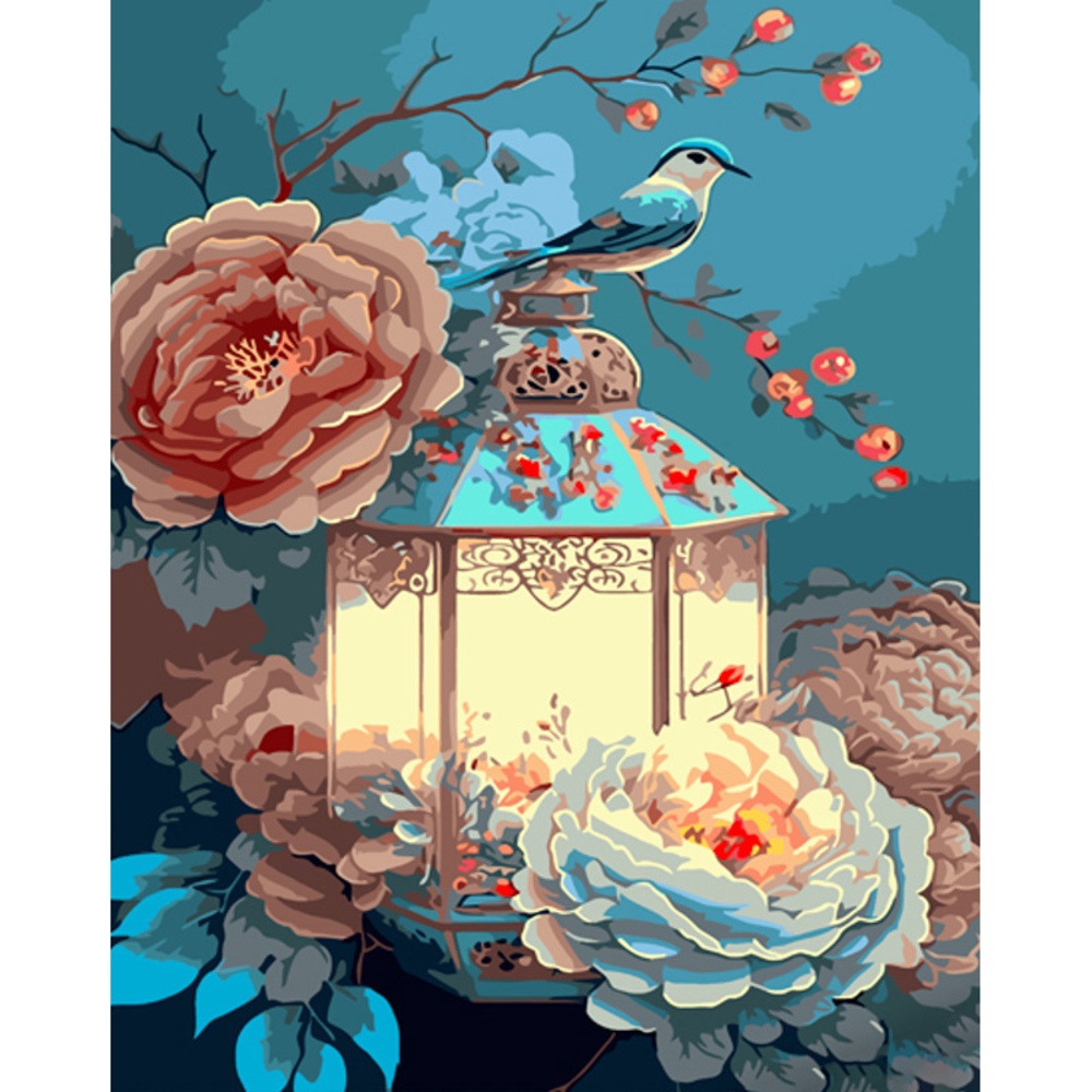 Фото, Видеообзоры картина за номерами strateg преміум вінтажний ліхтар розміром 40х50 см (gs1045)