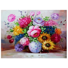 Алмазная 3D картина по номерам Раскраска + Мозаика "Летний букет" 50*40см