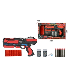 Бластер FJ 883 з мякими патронами,банками-мішенями батар,світ,кор,39*7*23