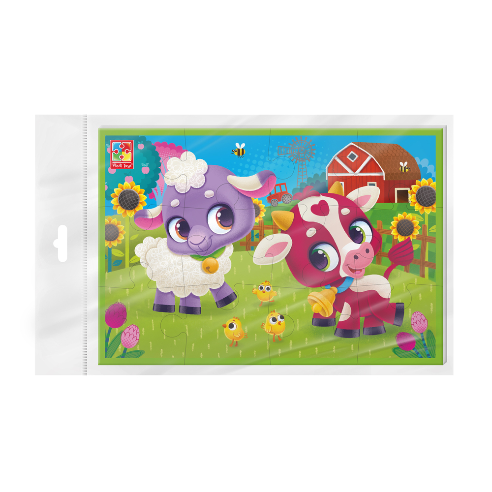 Фото, Видеообзоры гра розвиваюча vladi toys м'які пазли а5. корівка та овечка. vt1104-23
