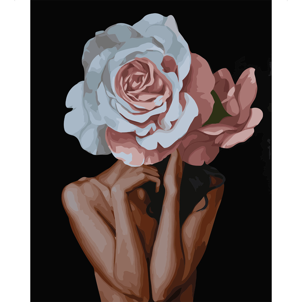 Фото, Видеообзоры картина за номерами strateg преміум дівчина-піон з лаком розміром 40х50 см (va-3090)