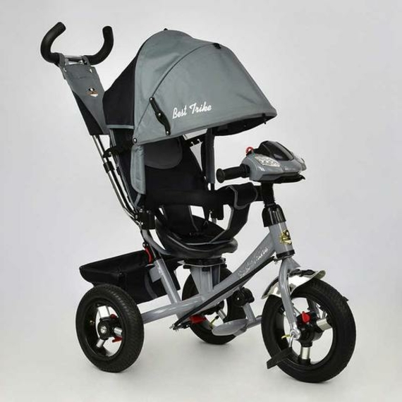 Велосипед 3-х колёс. 7700 В - 6230 /СЕРЫЙ/ Best Trike (1) ПОВОРОТНОЕ СИДЕНЬЕ, НАДУВНЫЕ КОЛЕСА передн