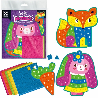 Фото, Видеообзоры набір для творчості vladi toys зі плюшевою мозаїою «зайченя та лисиця» vt4511-16