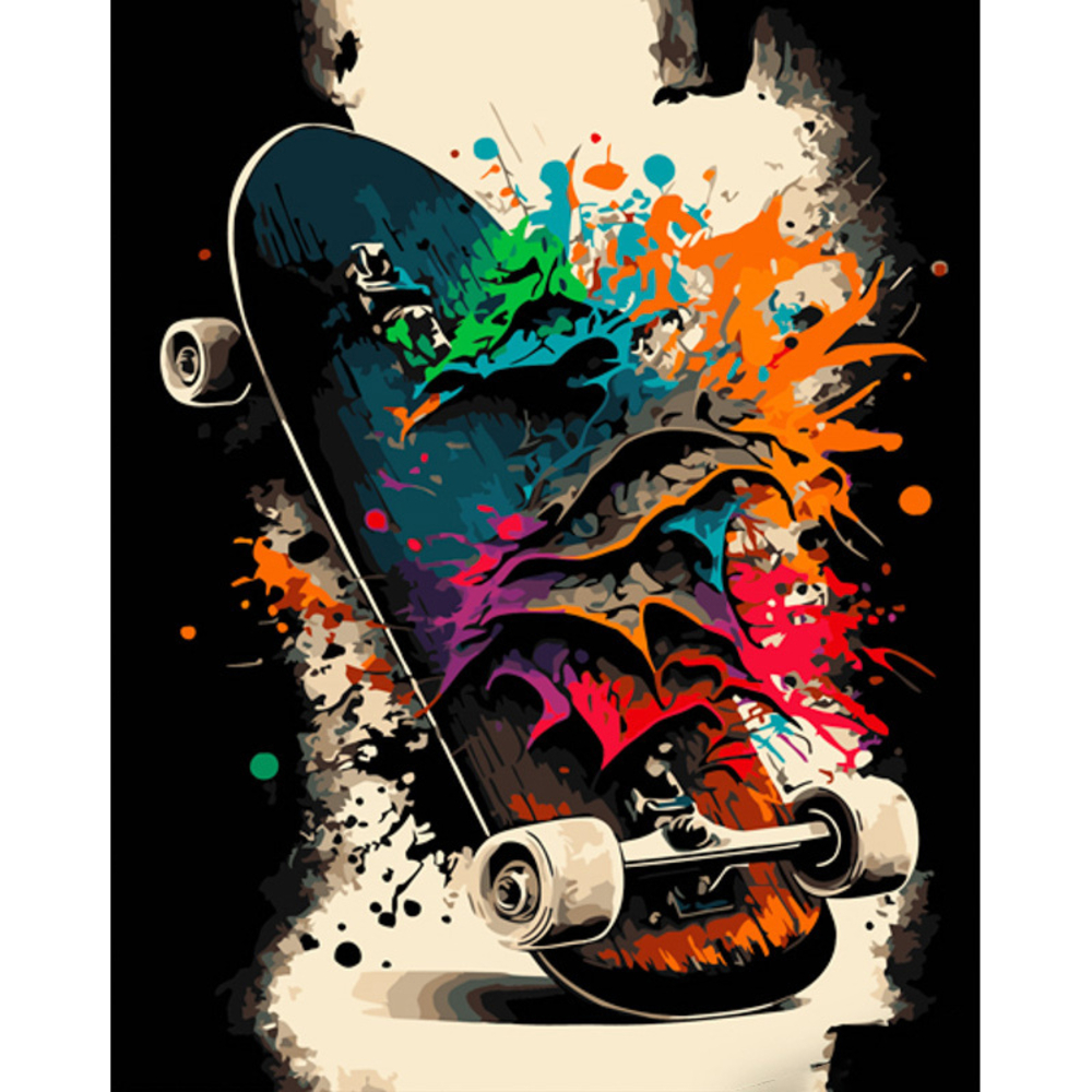 Фото, Відеоогляди картина за номерами strateg преміум фарби на скейті розміром 40х50 см (gs912)