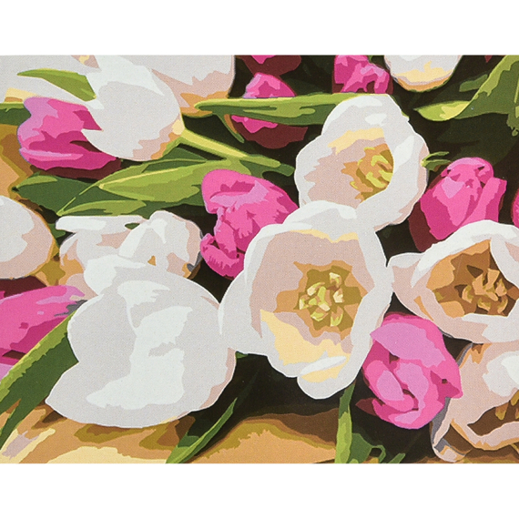 Картина за номерами Strateg ПРЕМІУМ Ніжність весни з лаком та рівнем розміром 40х50 см (VA-4677)