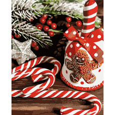 Картина за номерами Strateg ПРЕМІУМ Новорічний дзвоник з лаком та з рівнем розміром 40х50 см (GS1564) Картина за номерами Strateg ПРЕМІУМ Новорічний дзвоник з лаком та з рівнем розміром 40х50 см (GS1564)