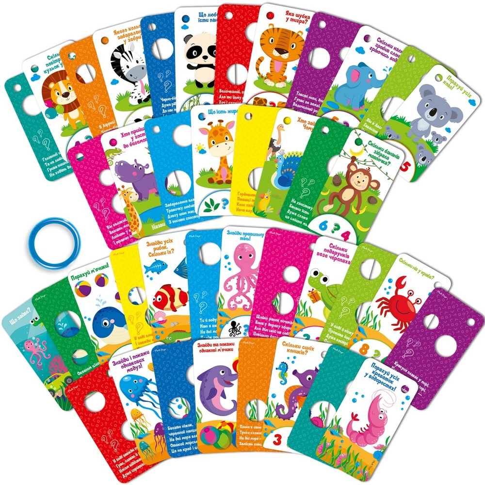 Фото, Видеообзоры картки на кільці «відгадайки. жителі зоопарку та моря» vt5000-14