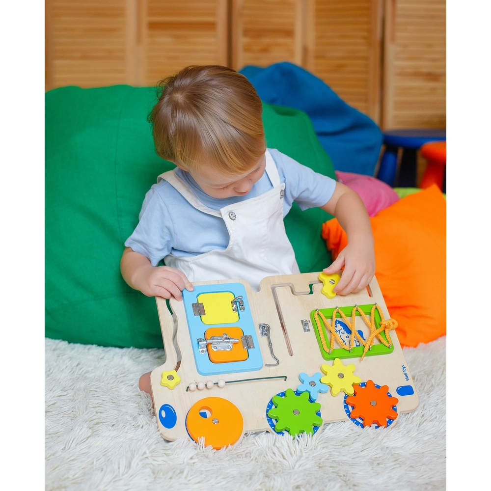 Фото, Відеоогляди бізіборд дерев'яний "вантажівка" vladi toys zb3001-01