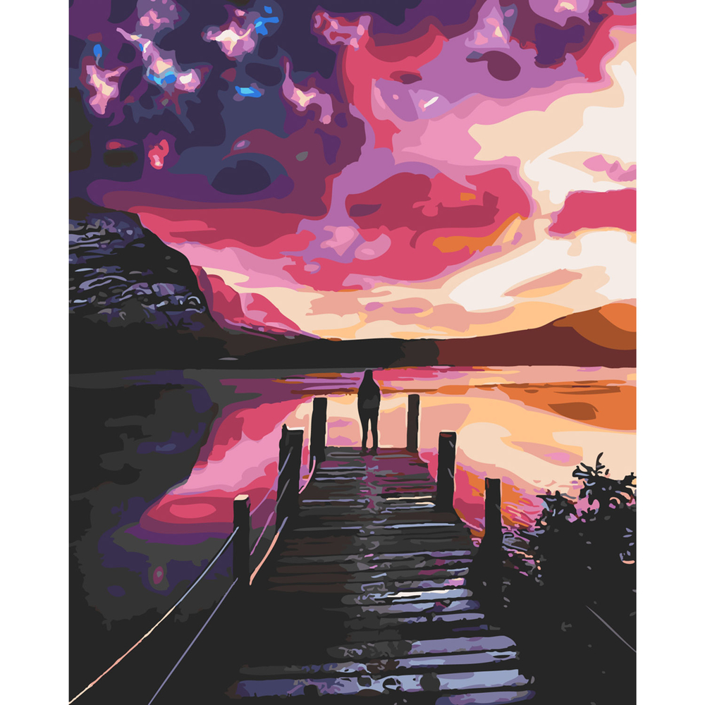 Фото, Видеообзоры картина за номерами strateg преміум міст до західу сонця з лаком розміром 40х50 см sy6238