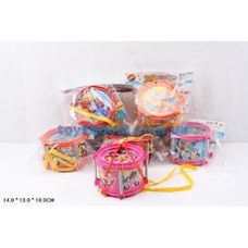 Барабан 2483 (144шт) 14-14-9см, палочки 2шт, 5 видов(FZ,B10,СП,ИИ), в кульке, 21,5-18-9см