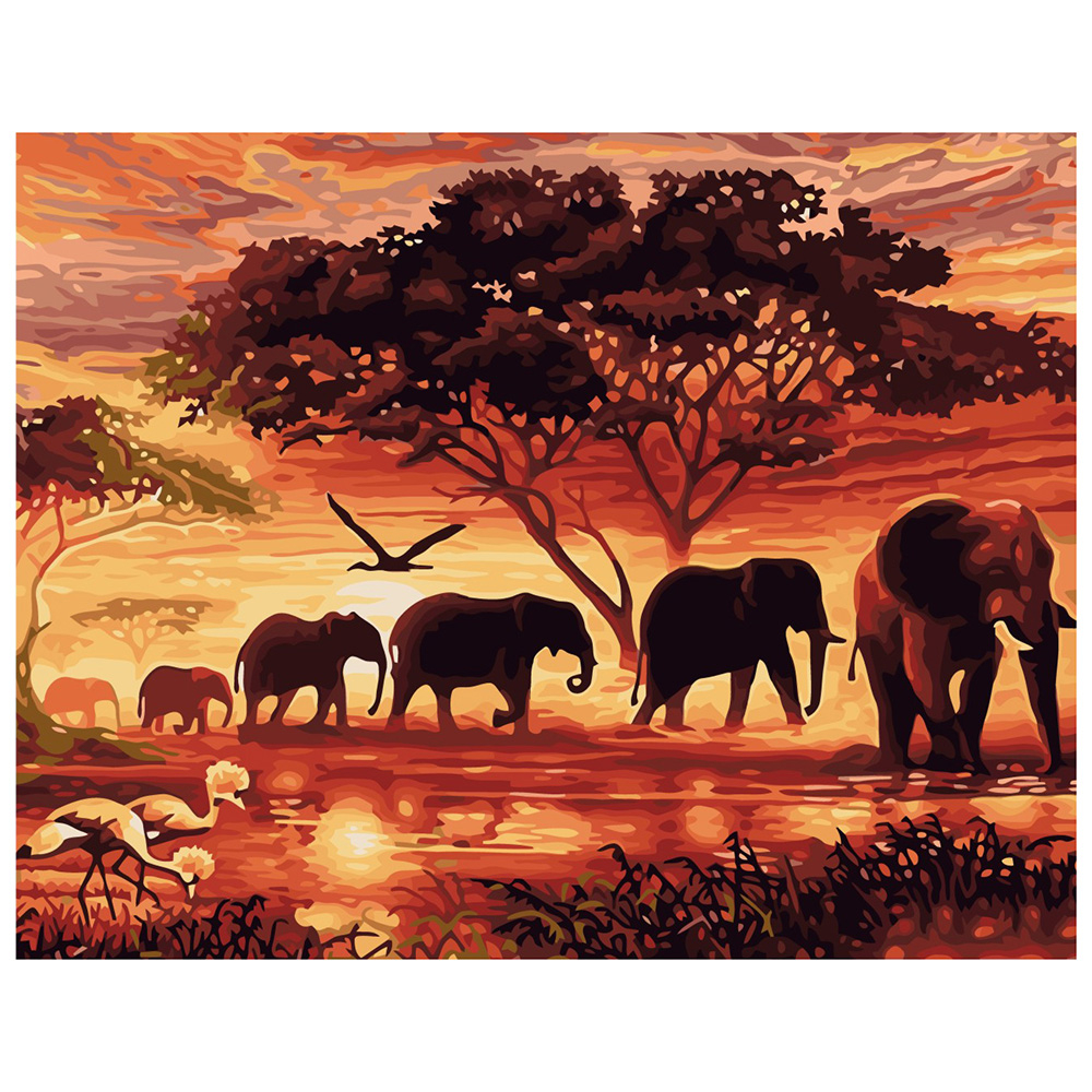 Фото, Видеообзоры картина за номерами strateg преміум африка з лаком розміром 40х50 см va-2104