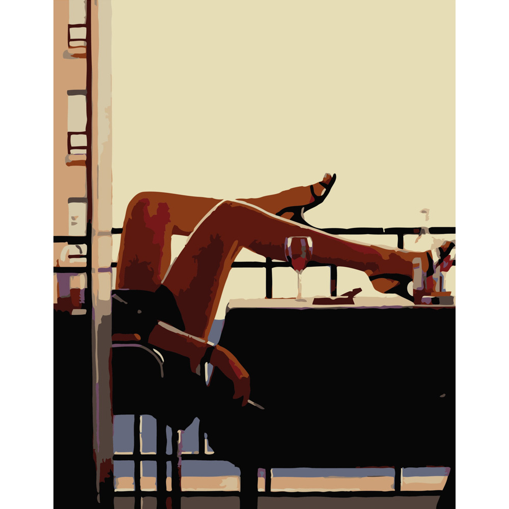 Фото, Відеоогляди картина за номерами strateg преміум розслаблення на балконі розміром 40х50 см (dy265)