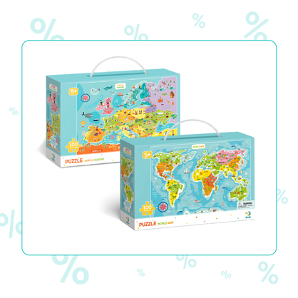 Фото, Відеоогляди набір пазлів dodo мапа світу та мапа європи (на англ.)