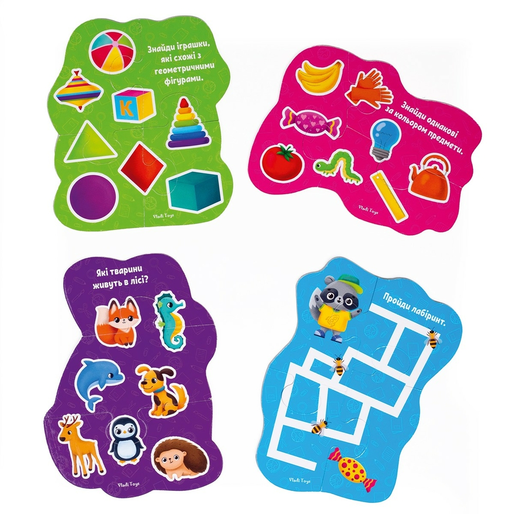 Фото, Відеоогляди пазли максі vladi toys картонні з грою малюк зможе «лісові звірі» vt1722-22