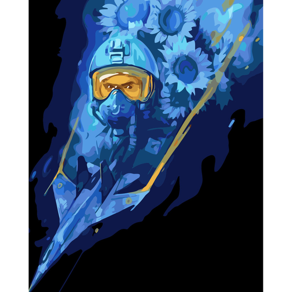 Картина за номерами Strateg ПРЕМІУМ Люті українські привиди з лаком розміром 30х40 см (SS-6573)