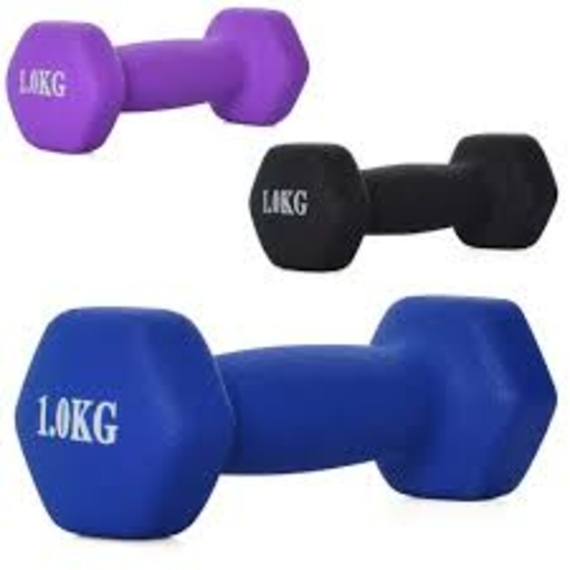 Гантель MS0109-1 (18шт) неопрен, 1кг, 3 кольори, кул