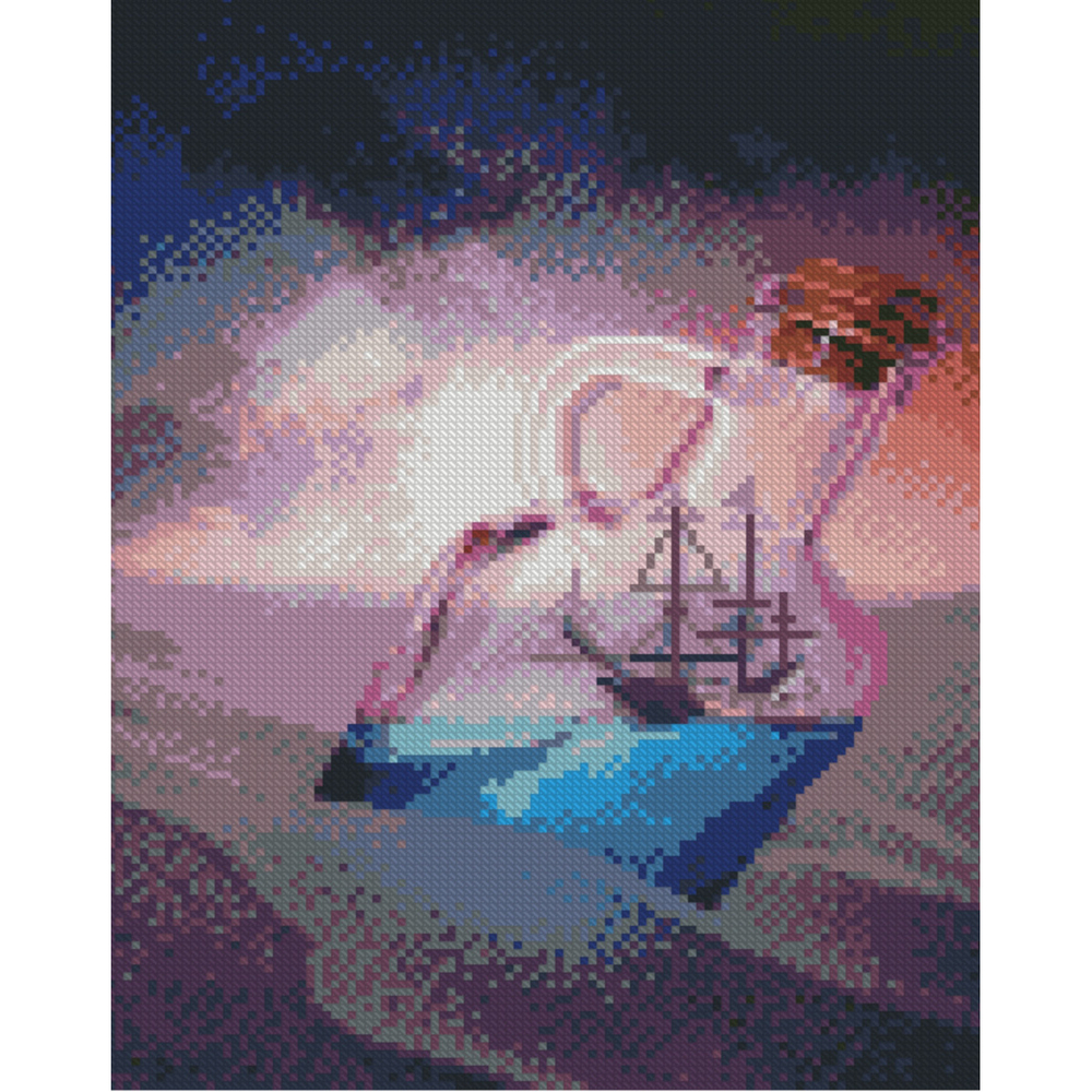 Фото, Видеообзоры алмазна мозаїка strateg преміум корабель у пляшці розміром 30х40 см (hx483)