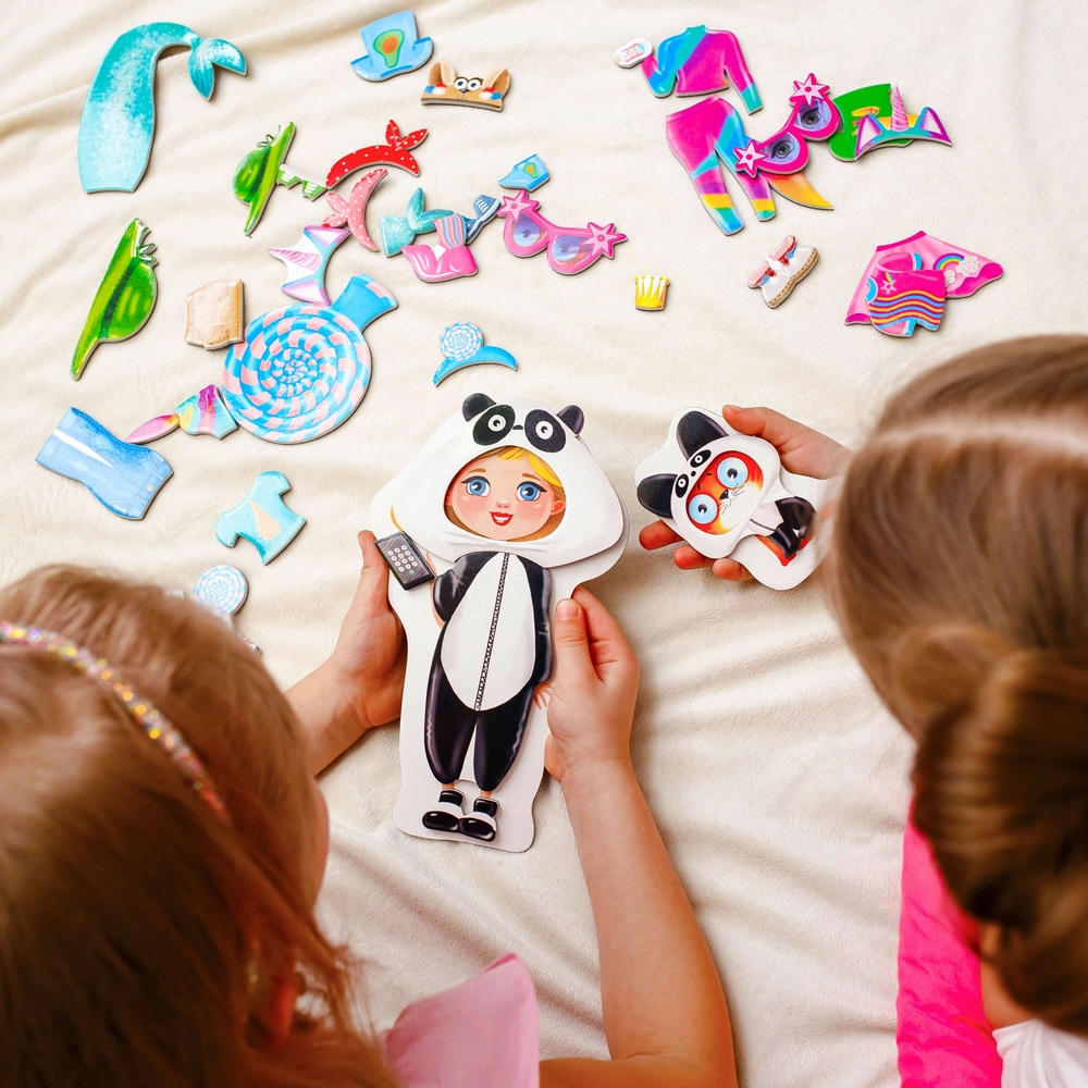 Фото, Відеоогляди гра магнітна одягалка «family look» vladi toys vt3702-21