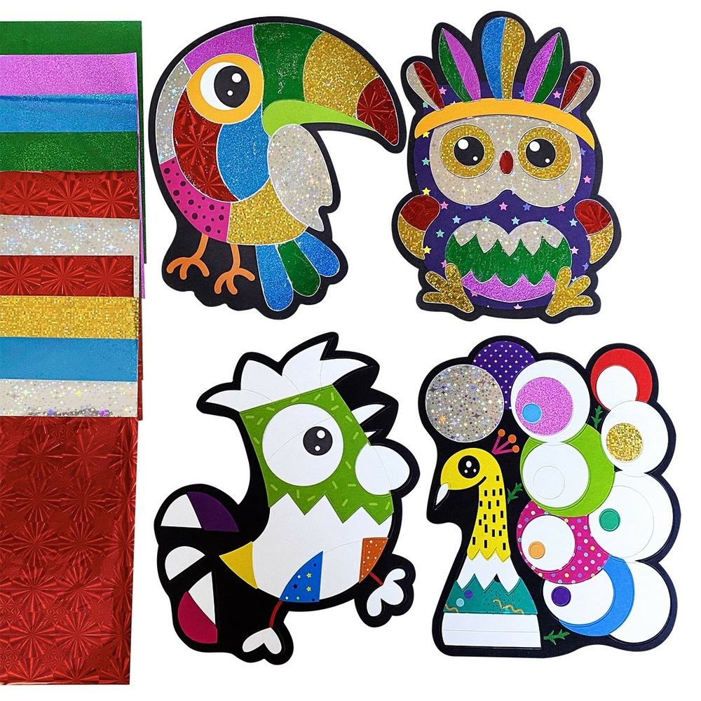 Фото, Відеоогляди набір для творчості з фольгою «foil craft. птахи» vladi toys vt4433-12