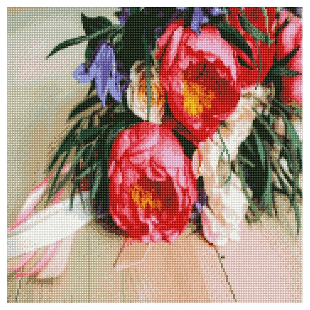 Фото, Видеообзоры алмазна мозаїка strateg преміум квіти 50х50 см ga0005