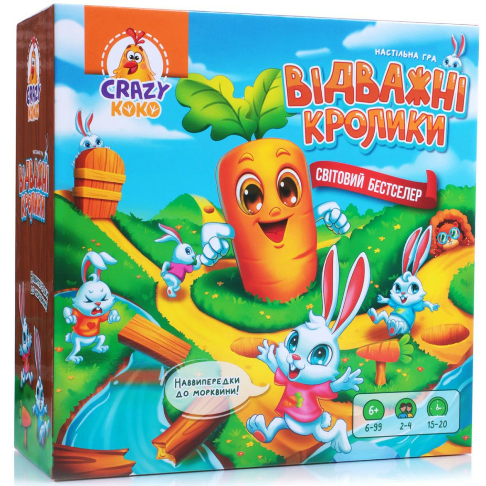 Фото, Відеоогляди гра настільна vladi toys розважальна. відважні кролики vt8055-40